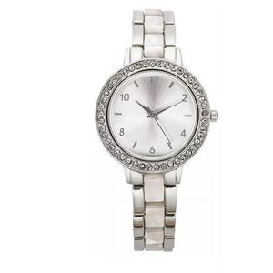 New in box Charter Club Women's Crystal Topping Silver-Tone Bracelet Watch 33mm